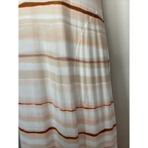 Soma Sleeveless Built In Bra Maxi Dress Pockets in Blush Pink Sea Stripe Size XS - Picture 4 of 10